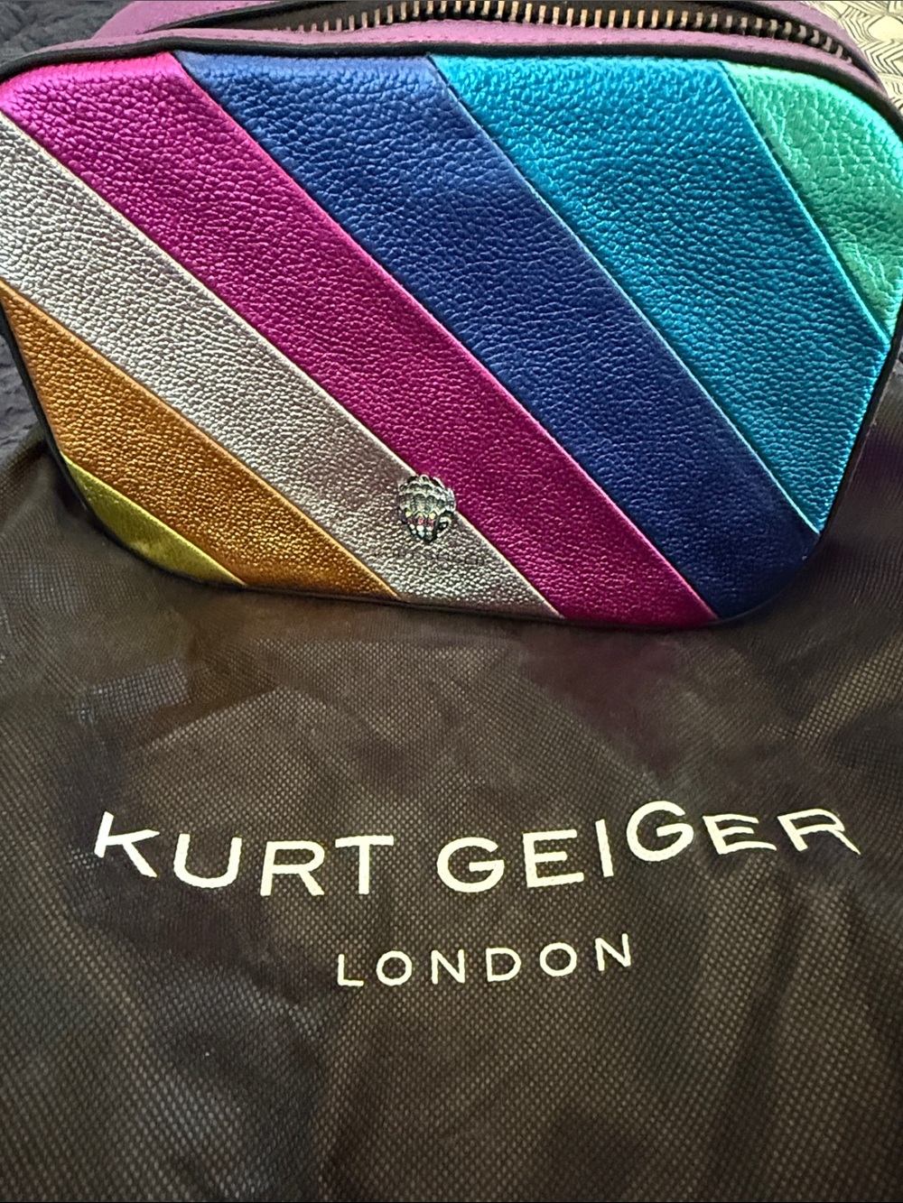 Kurt Geiger Multicolor Metallic Stripe Crossbody Bag